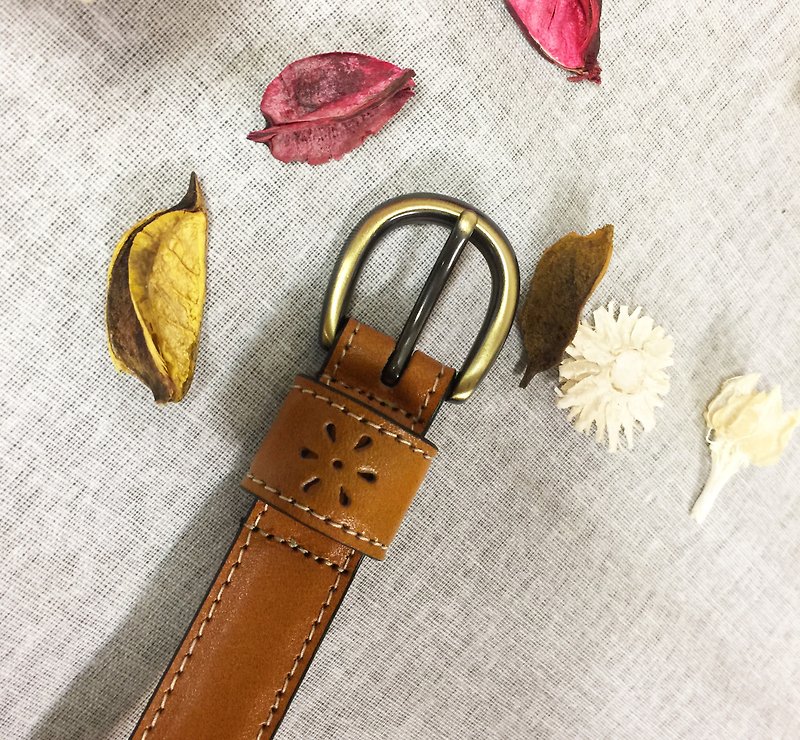 Flower Series - Modeling Bezel Women's Leather Belt Total 7 Colors / 2.5 cm Width / Belt / Belt - Belts - Genuine Leather 