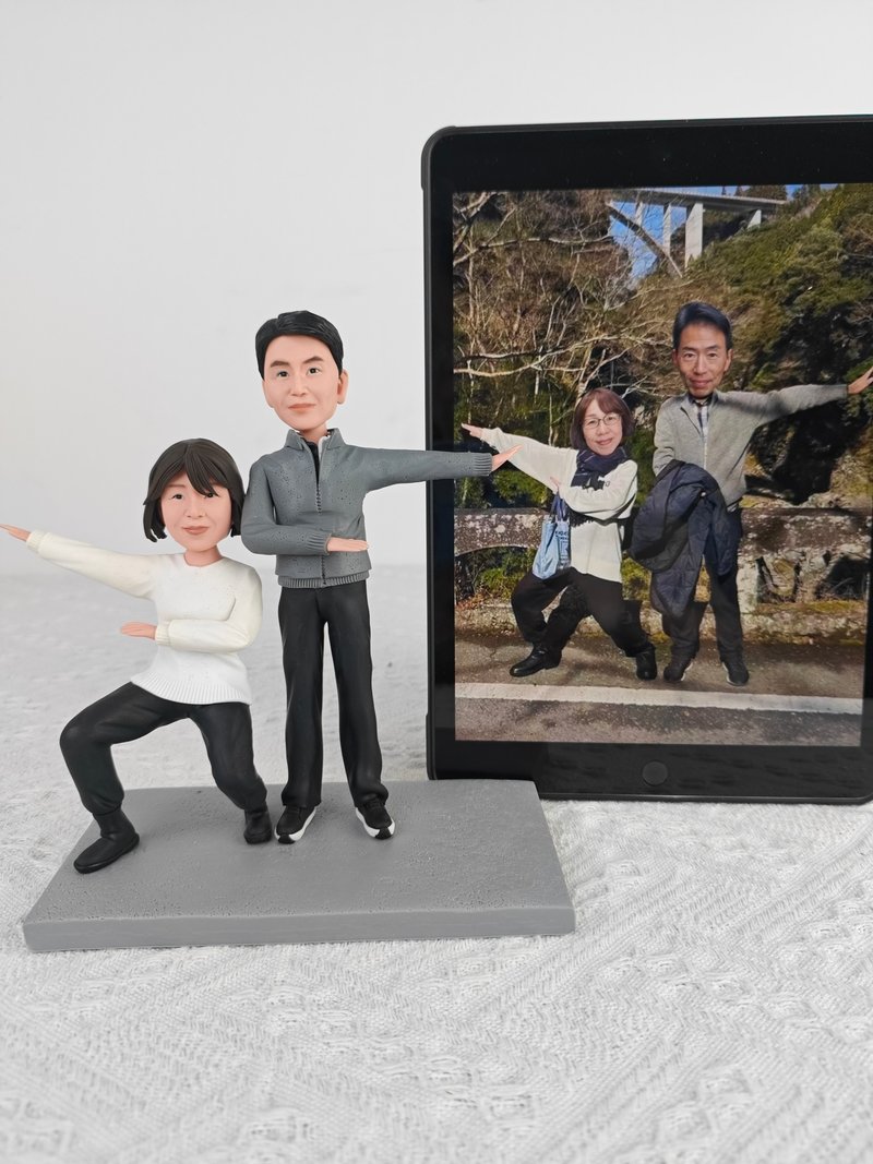客制化人物公仔 結婚 周年紀念 禮物 訂制 3D人偶 人像畫 似顏繪 - 公仔/玩偶 - 黏土 多色