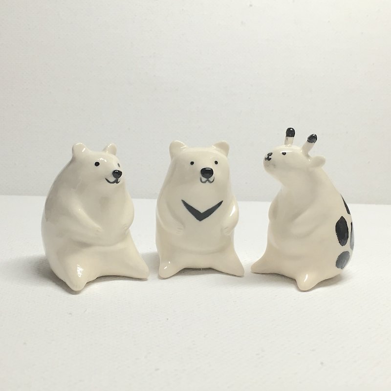 Cute animal white porcelain ornaments - Items for Display - Porcelain White