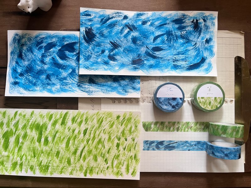 Grass and wave - Washi tape - มาสกิ้งเทป - กระดาษ 