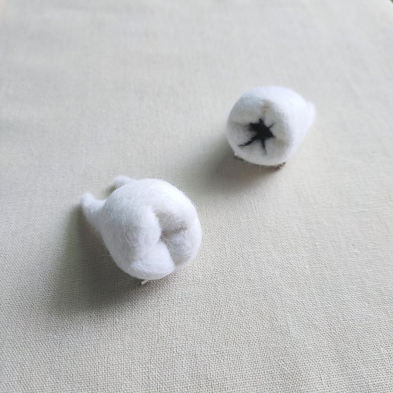 【手作り羊毛フェルト】歯のピン - ブローチ - ウール ホワイト