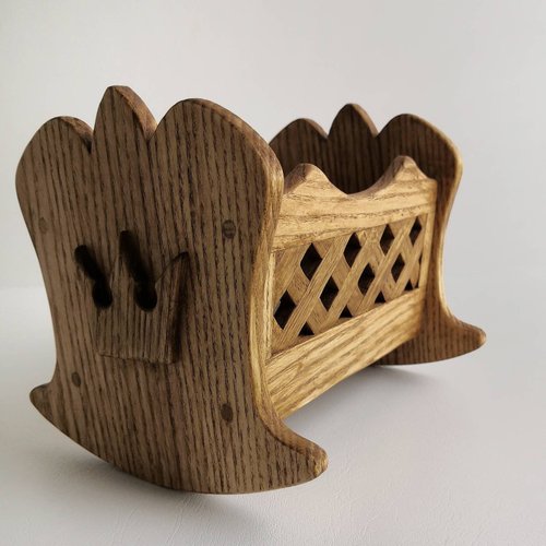 【新品】ドールベッド　ゆりかご ドイツ ヴィンテージ ドールハウス ミニチュア ドール家具&frasl;ドール雑貨