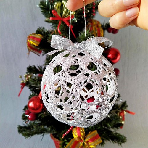 Daloni Silver Christmas ball decorations, 圣诞树装饰品, Christmas Gift Wrapping