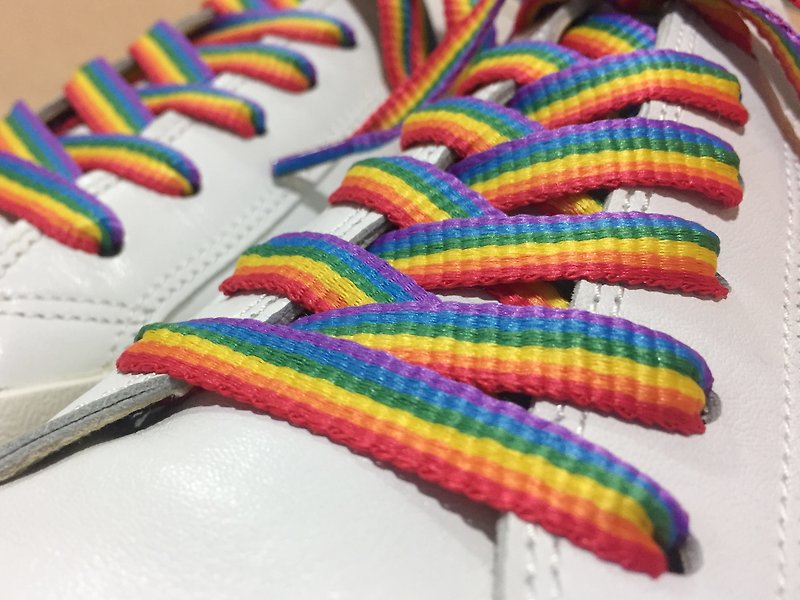 Six-color rainbow shoelace 92cm - เย็บปัก/ถักทอ/ใยขนแกะ - เส้นใยสังเคราะห์ หลากหลายสี