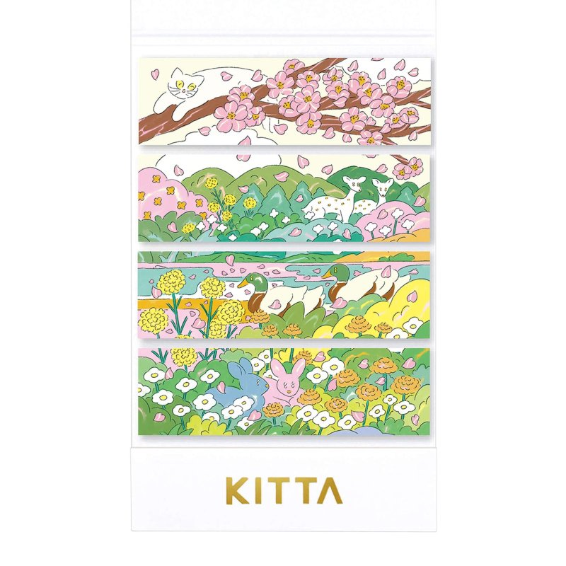 【KING JIM】KITTA隨身攜帶和紙膠帶 限定款 春季 北澤平祐設計款 - 紙膠帶/和紙/PET - 紙 多色