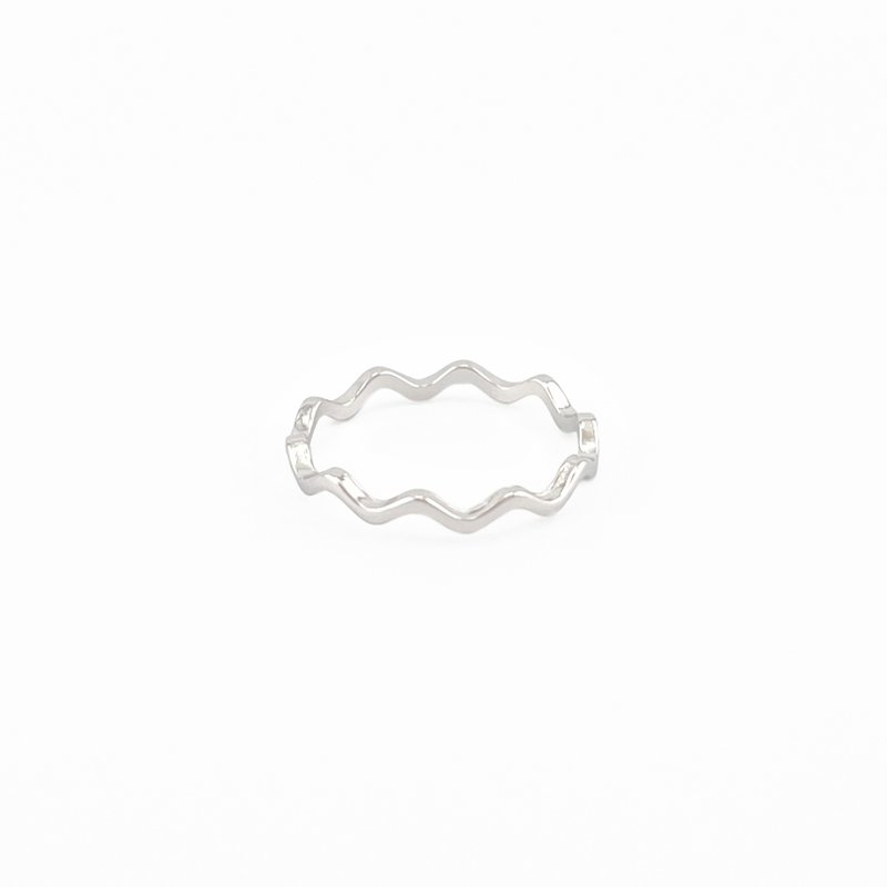 [Line Ring] Beating Wave Sterling Silver Ring - แหวนทั่วไป - เงินแท้ สีเงิน