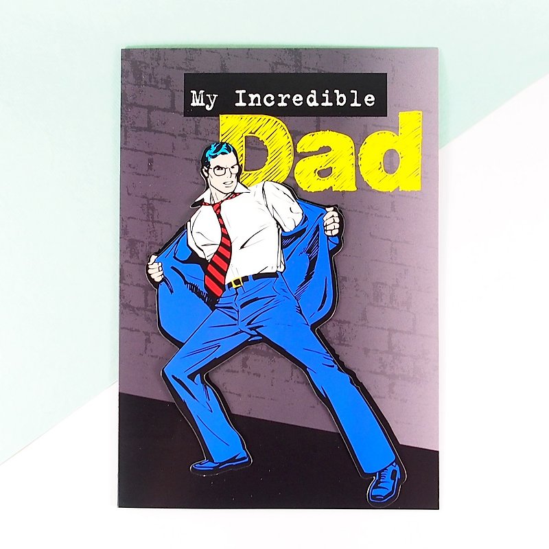 我的超人爸爸【父親節卡片】 - 心意卡/卡片 - 紙 黃色