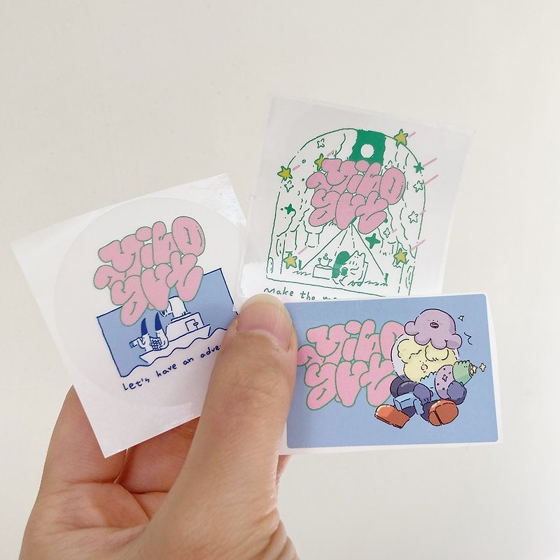 Yibo.art Letter Comprehensive Stickers 3 pieces | Cut-out stickers | Yibo - สติกเกอร์ - กระดาษ 