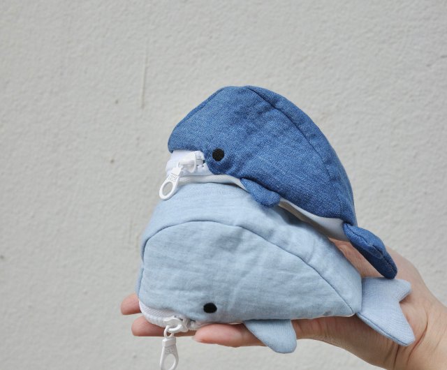 クジラポーチ（小）☆ハンドメイドポーチ☆デニム⑨水色 クジラポーチ（小）☆ハンドメイドポーチ☆デニム⑨水色 楽天市場