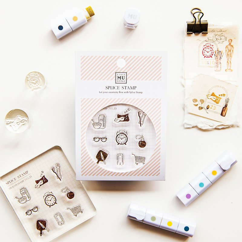 【My Icon Stamp】no33-Daily Things | Clear Stamp、Splice Stamp、Botanical Stamp - Stamps & Stamp Pads - Silicone Transparent