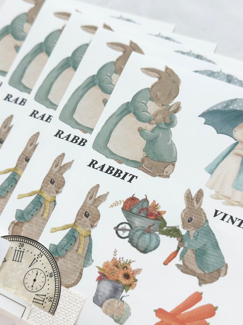 sensiary cute fairy tale rabbit sticker 5p - 卡片/明信片 - 紙 