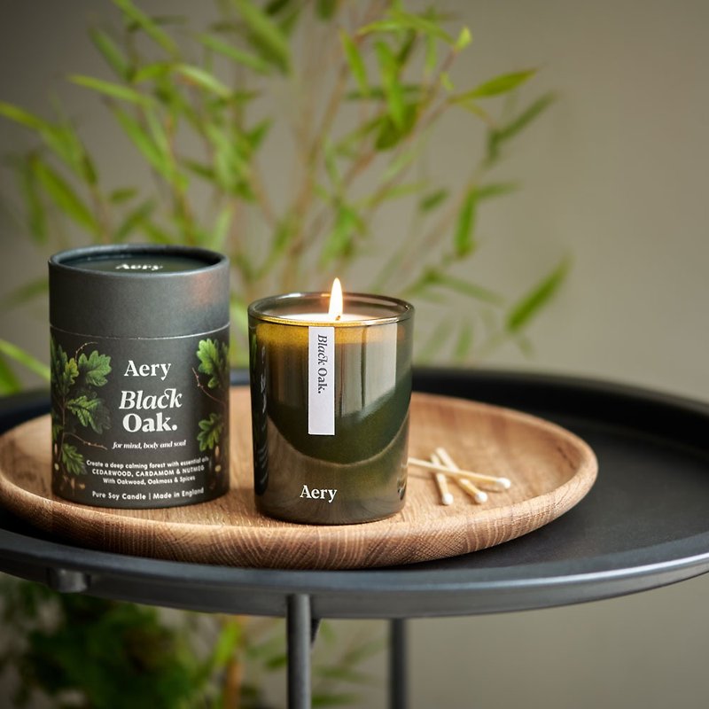 Black Oak Scented Candle - Candles & Candle Holders - Wax White