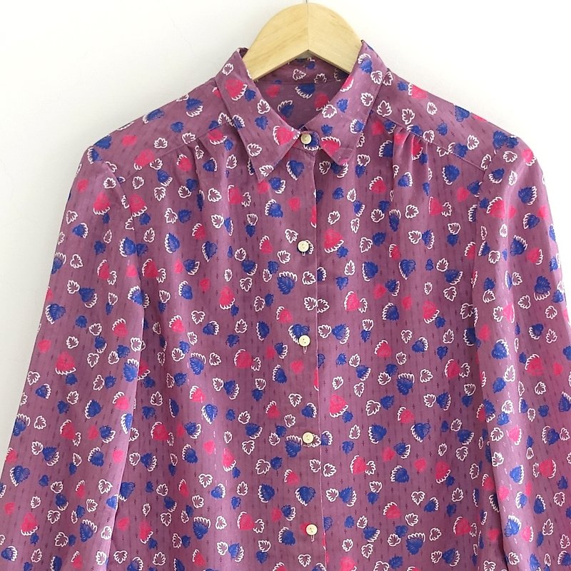 │Slowly│ Berry - Vintage shirt │vintage. Vintage. - Women's Shirts - Polyester Multicolor