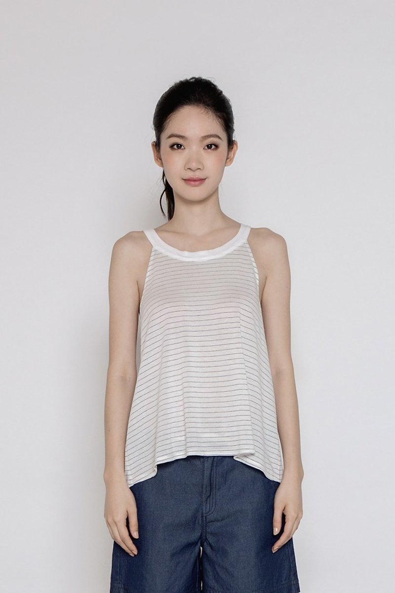 Countryside swing halter Tank - Navy and white - Women's Tops - Other Materials 
