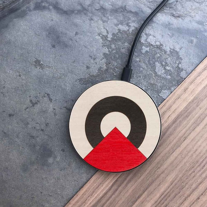 [Pre-Order] Log Wireless Charging Pad / Circus Red - Phone Charger Accessories - Wood Brown