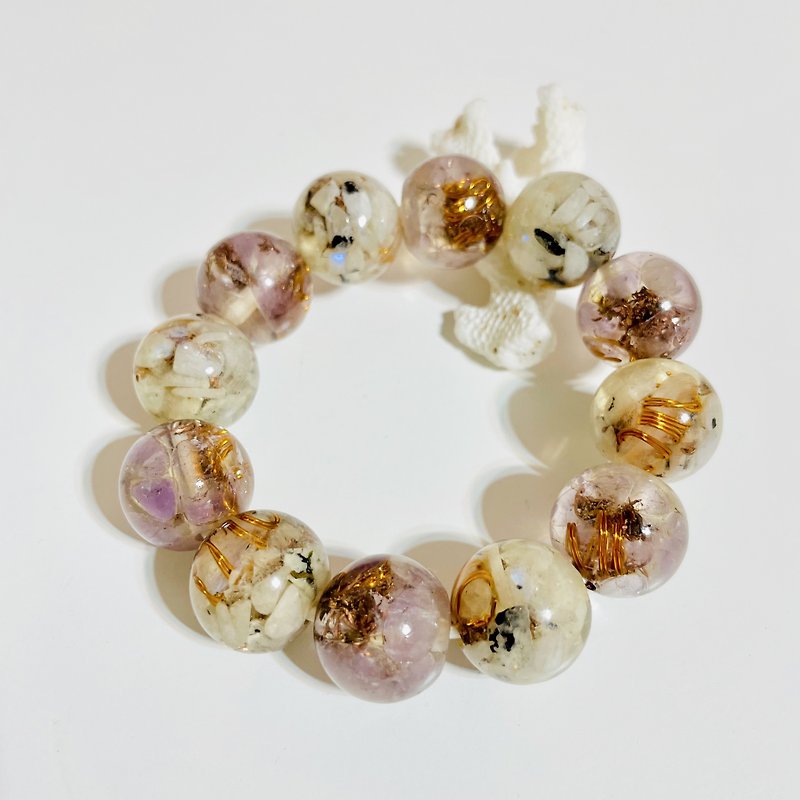 Aogang Round Bead Bracelet/orgonite/Healing/Good Fortune - Bracelets - Semi-Precious Stones Multicolor