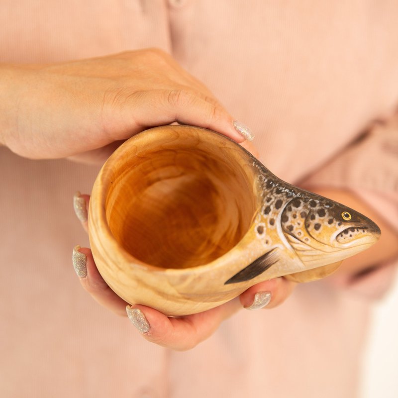 Hand Carved Cup Gift For Dad Wooden Kuksa Custom Item Bushcraft