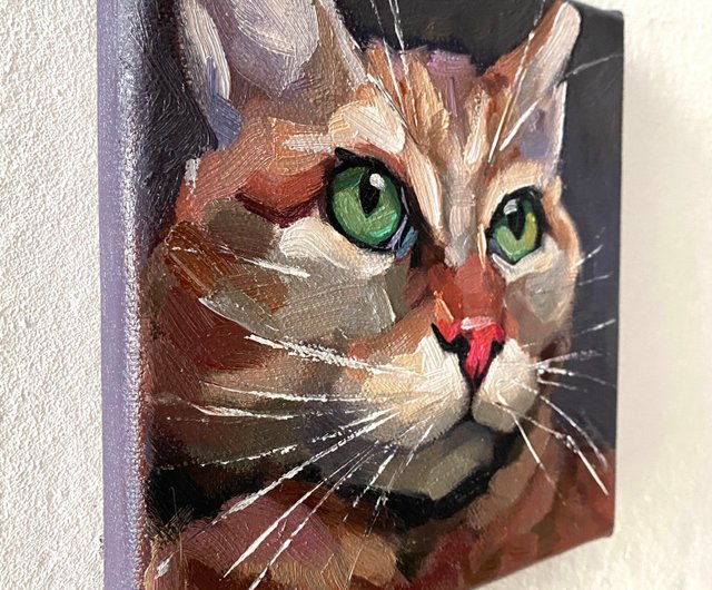 オーダー作品　自作絵画　ふたごのネコ　猫の絵 オーダー作品です。ご依頼ありがとうございました