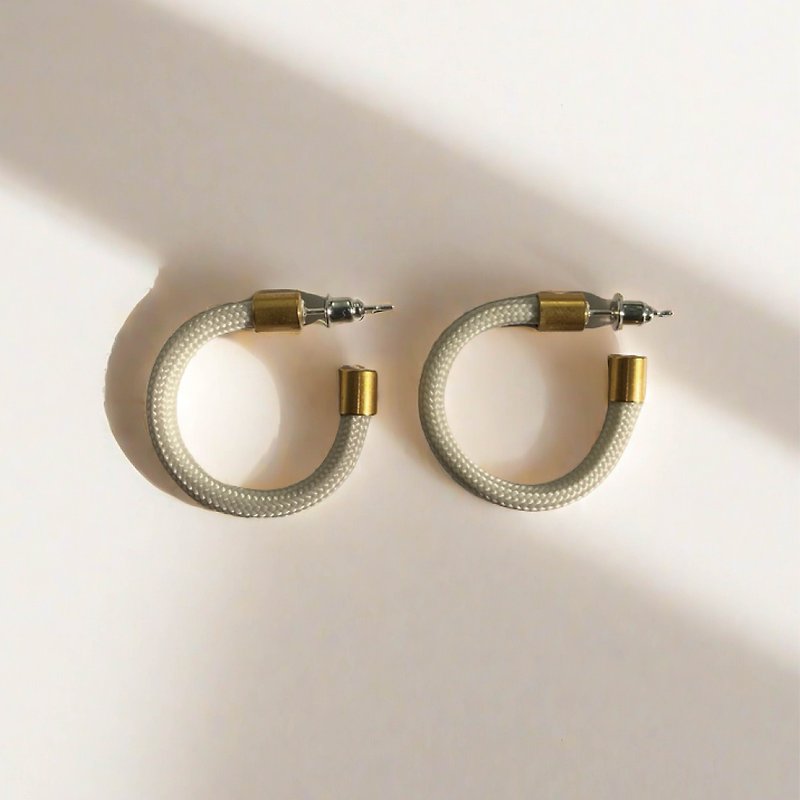 莫內系列 - Hoop earring | 環形耳環 - 耳環/耳夾 - 純銀 白色