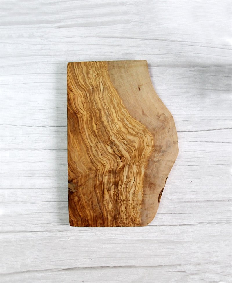 British Naturally Med オリーブウッド長方形樹皮エッジデザインまな板/ミールボード/ディスプレイボード - 調理器具 - 木製 ブラウン