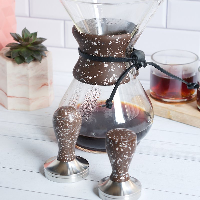 Collars for Chemex Coffee Maker- Brown Terrazzo - เครื่องทำกาแฟ - วัสดุอื่นๆ สีนำ้ตาล