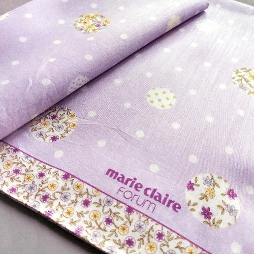 orangesodapanda Marie Claire Vintage Handkerchief Polka Dot Floral 19.5 x 18.5 inches