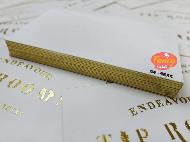 讓紙邊變身高端名片 / 350g金邊白卡紙 / 90x54mm - 卡片/明信片 - 紙 白色