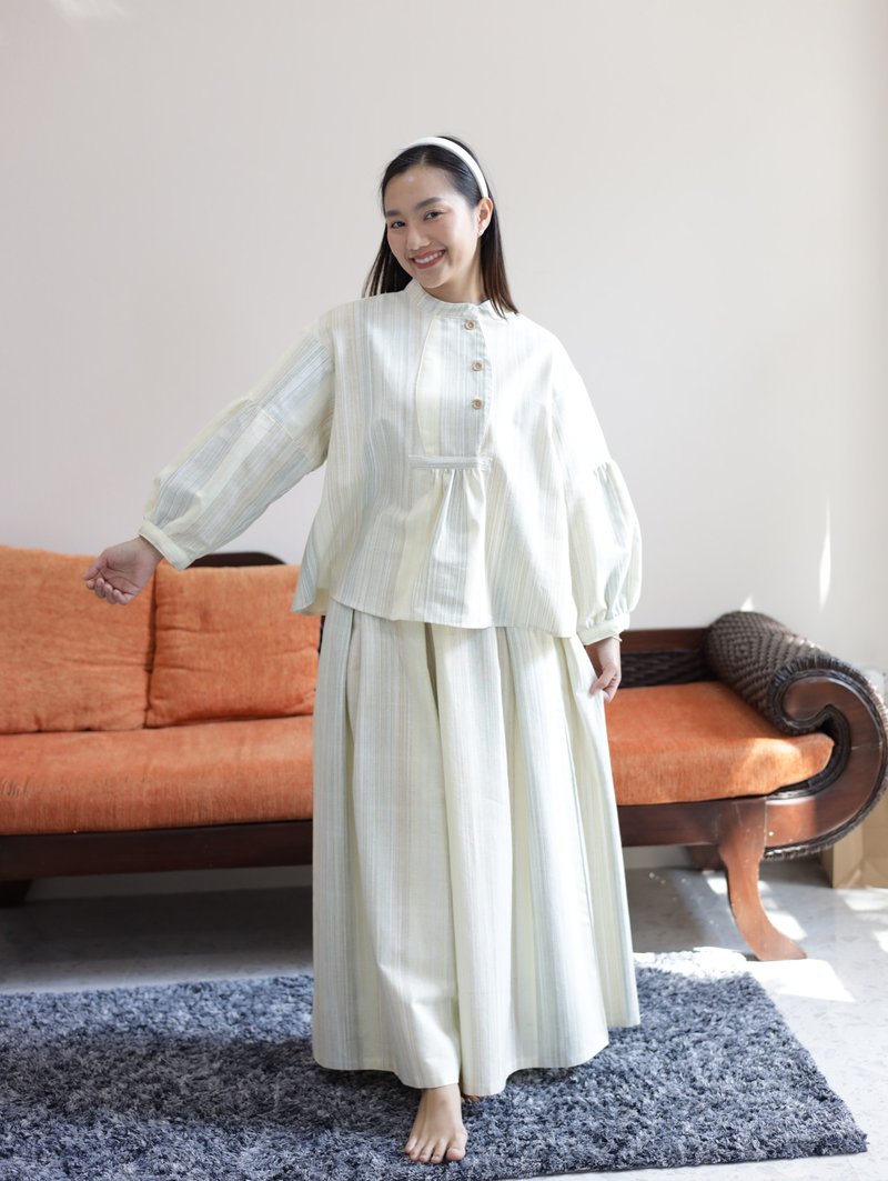 泡泡袖上衣 - 女上衣/長袖上衣 - 棉．麻 多色