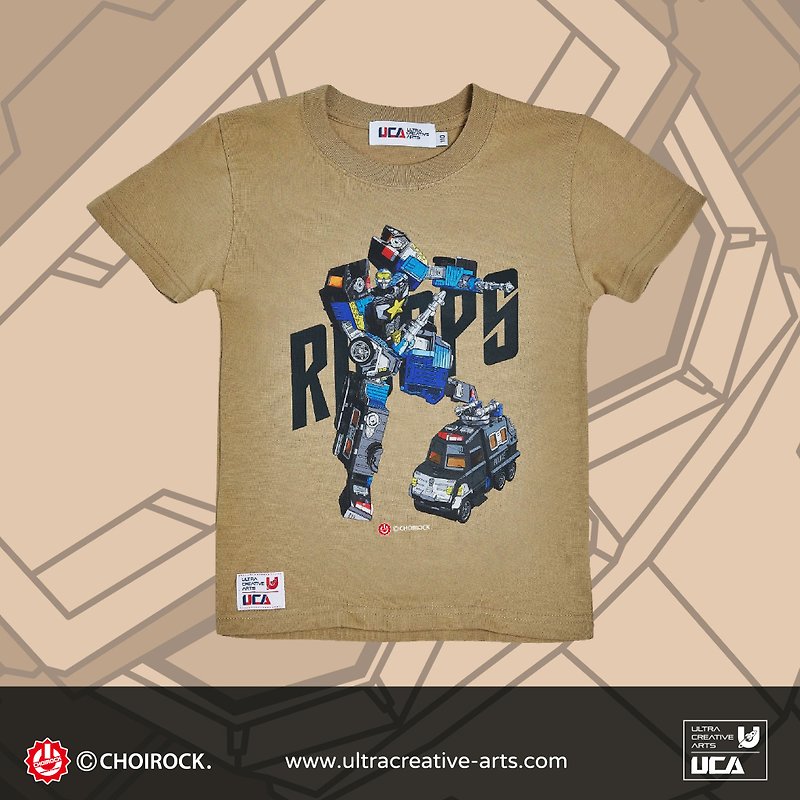 [Hello Carbot Assault Warrior] Ricops War Police Carp-Comfortable Cotton Short Sleeve T-Shirt (Khaki) - Tops & T-Shirts - Cotton & Hemp 