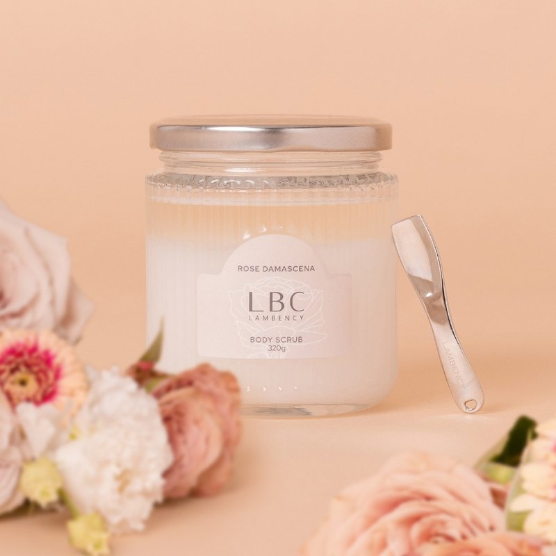 Lambency Damascena Rose Body Scrub - Body Wash - Glass 