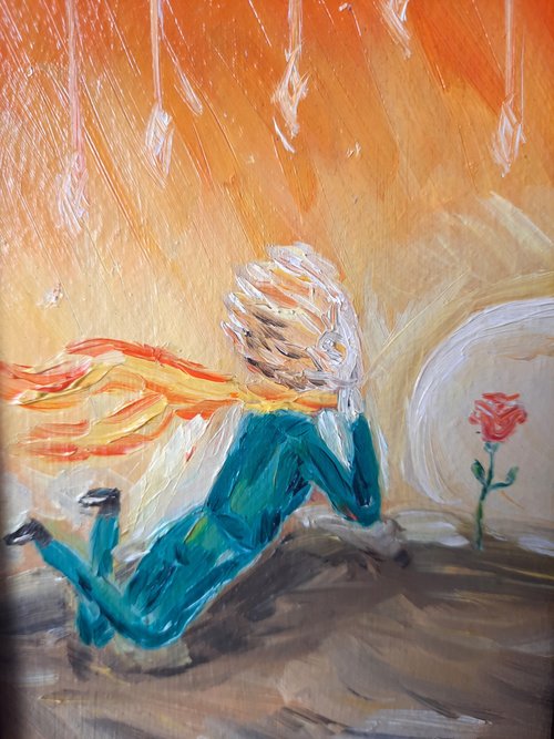 絵画 油絵 原画 ☆星の王子さま☆ 絵画 油絵 原画 ☆星の王子さま☆の通販 by えびな｜ラクマ