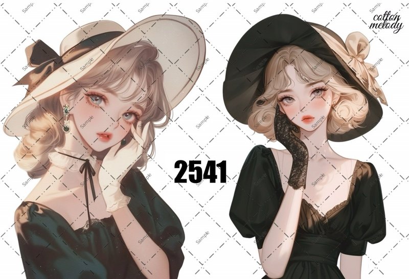 original sticker no.2541 人物ステッカー オリジナルステッカー オリジナル人物ステッカー 装飾ステッカー cotton melody - 貼紙 - 紙 