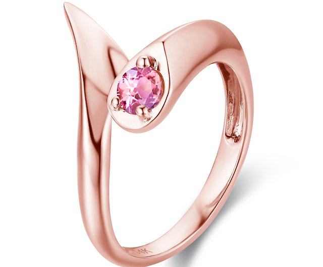 Pink Gold Rose Engagement Ring - Jewelry Designs