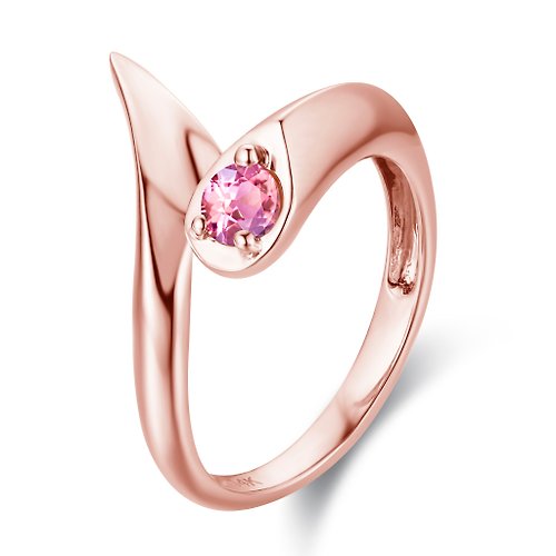 Majade Jewelry Design 粉紅藍寶石訂婚戒指-14k金另類求婚戒指-哥特植物結婚戒指-環繞戒