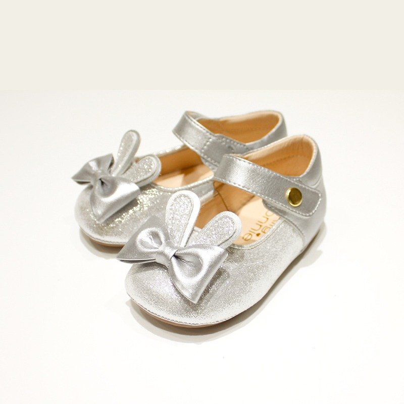<New> rabbit jumping doll shoes - jumping Yao silver - Kids' Shoes - Genuine Leather Silver