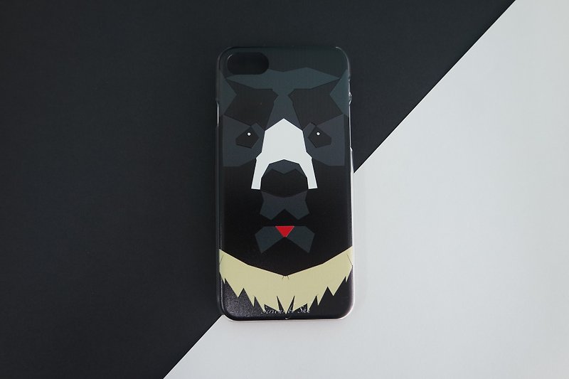 Texture Moon Bear Phone Case - Other - Plastic Black