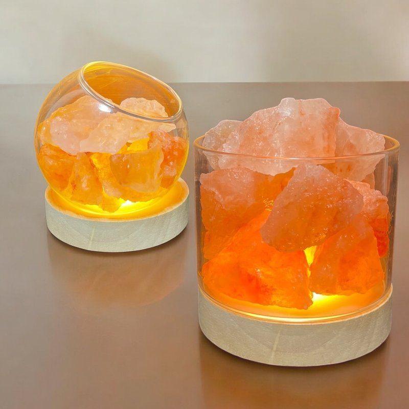 Raw Salt Block Mosaic Style Mini Salt Lamp | Diffuser Stone | Night Light | Crys - Items for Display - Other Materials Orange