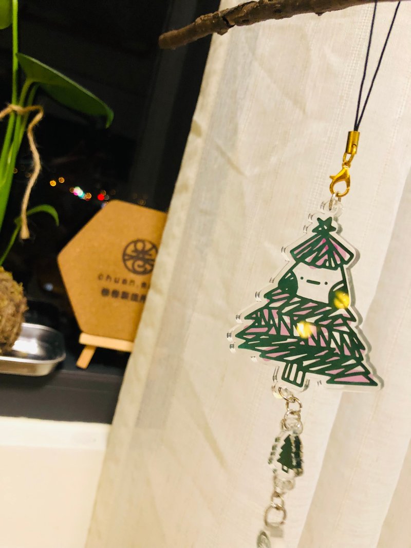 Iwish Small Volume Wishing Tree-Star Christmas Tree Illustration Acrylic Shaped Key Ring Charm - Keychains - Acrylic 