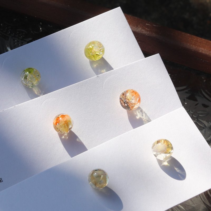 Summer | Twelve Solar Terms Series | 925 Silver Studs | Transparent Clip-on - Earrings & Clip-ons - Other Materials Transparent