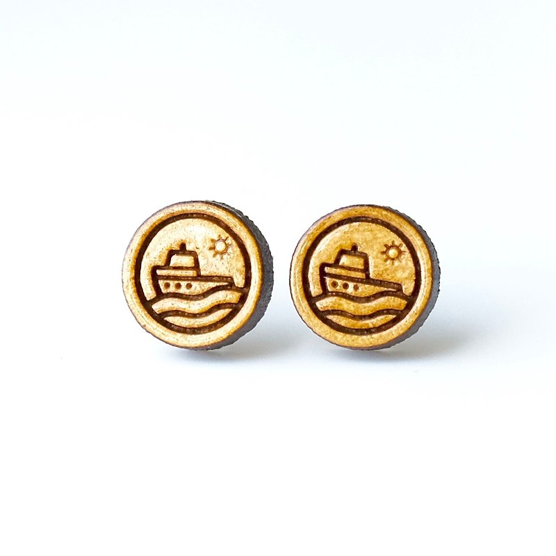 Plain wood earrings-Ferry - Earrings & Clip-ons - Wood Brown