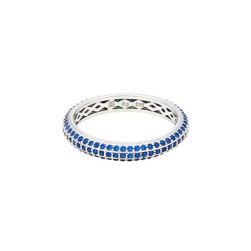 BB MICRO FULL PAVE ETERNITY RING_BLUE - General Rings - Sterling Silver Blue