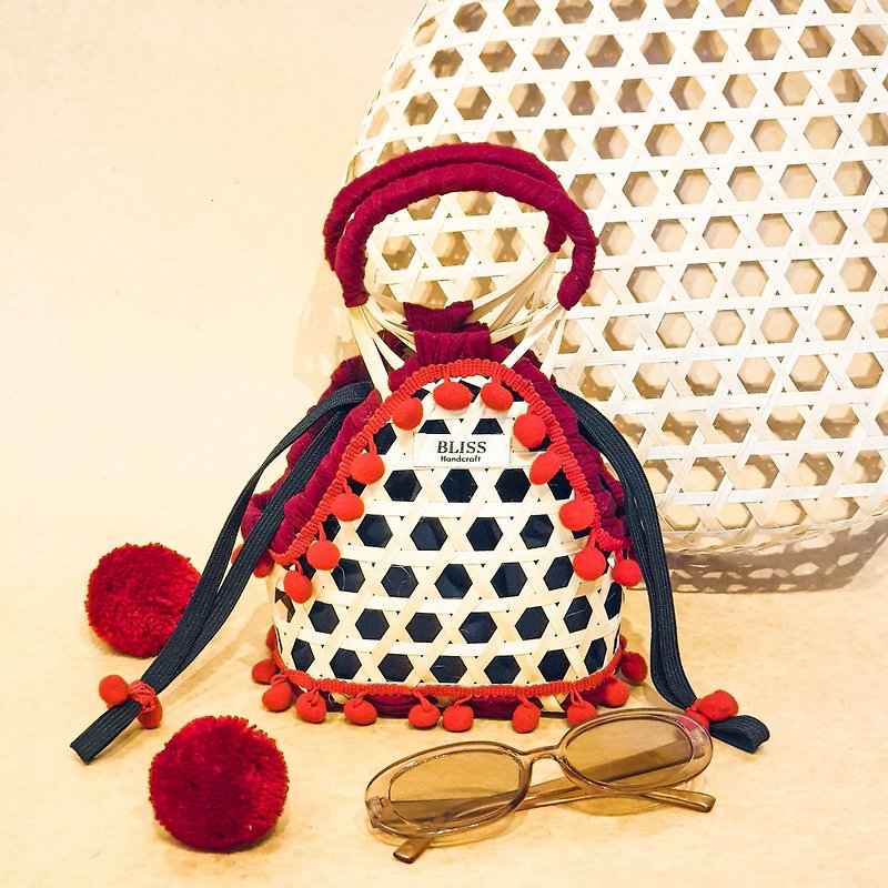 Mini red weave bag - Handbags & Totes - Bamboo Red