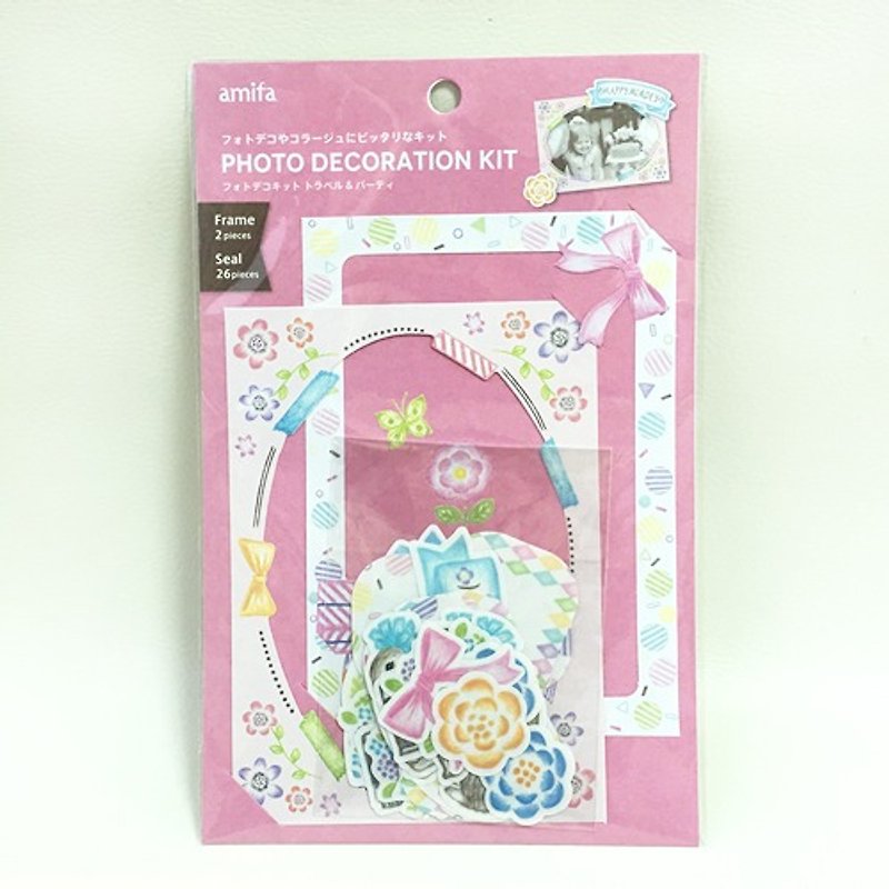 Amifa photo decoration set stickers + photo frame [party (34769)] - Photo Albums & Books - Paper Multicolor