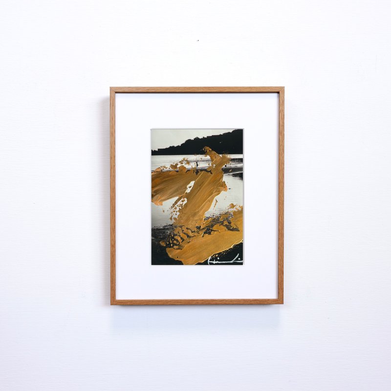 【畫】壓克力畫/日本插畫/日本製/室內藝術/海 - 插畫/繪畫/寫字 - 壓克力 金色