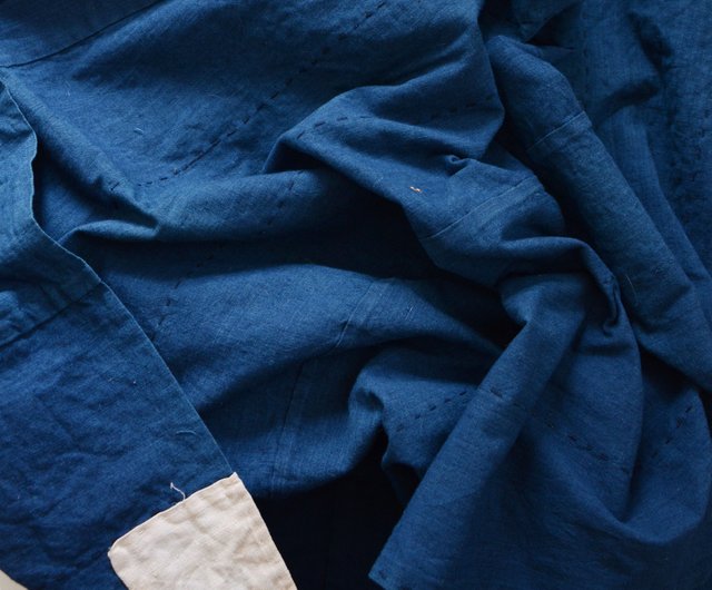 古布 荒刺し子 藍染 木綿 無地 リメイク素材 ハンドメイド 生地