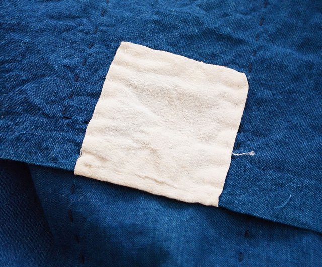 古布 荒刺し子 藍染 木綿 無地 リメイク素材 ハンドメイド 生地