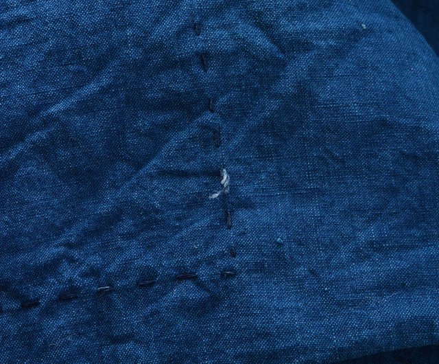 古布 荒刺し子 藍染 木綿 無地 リメイク素材 ハンドメイド 生地