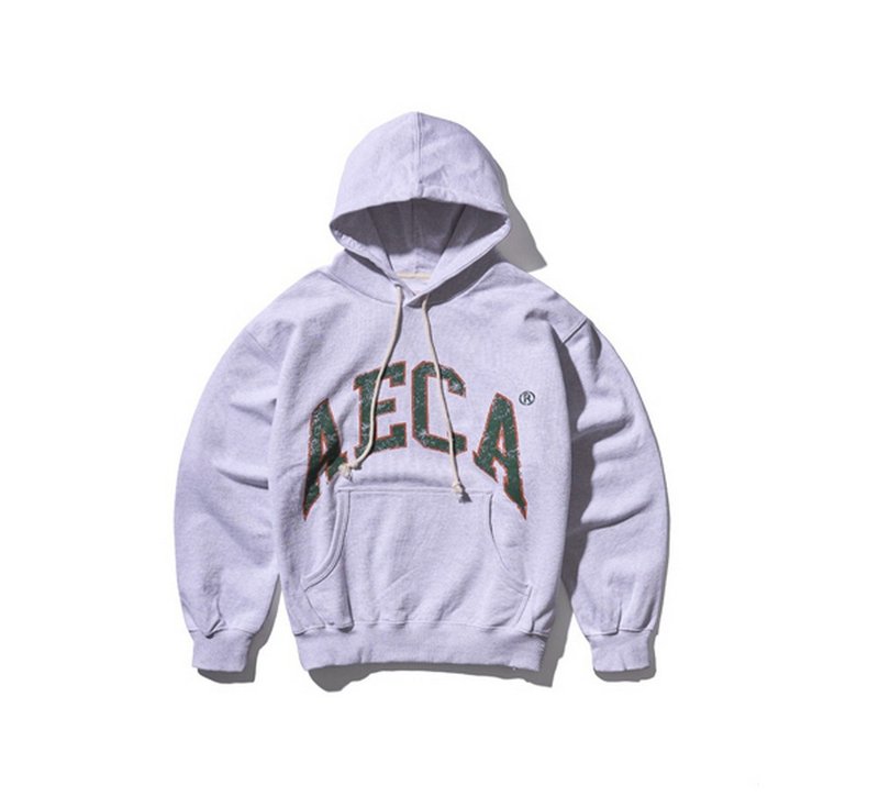 AECA College Hoodie Sweat復古裂紋膠印連帽上衣 - 男 T 恤 - 其他材質 白色