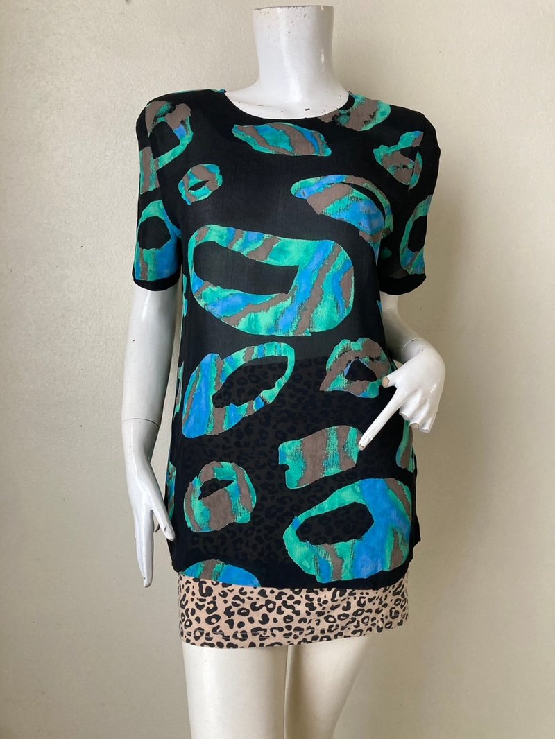 Vintage 1980s 'Bruno Piattelli Chiffon print blouse / Medium. - 女上衣/長袖上衣 - 聚酯纖維 紅色