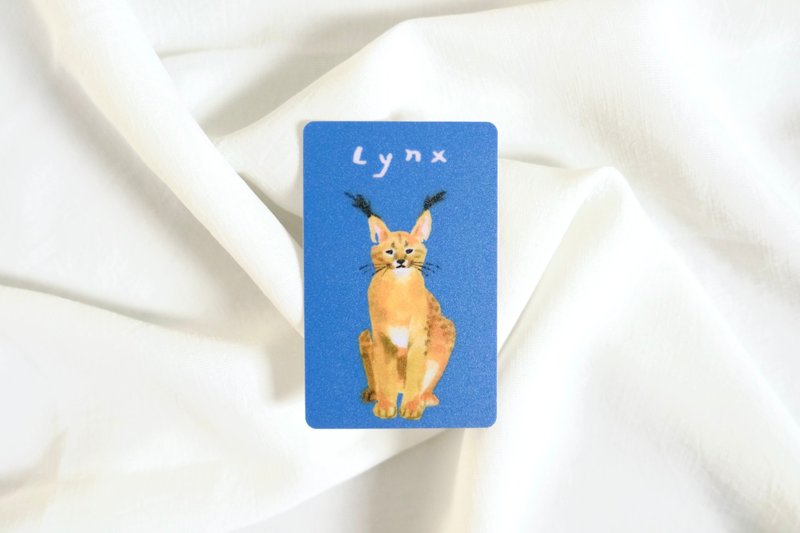 Eurasian Lynx Travel Card Sticker - สติกเกอร์ - กระดาษ สีน้ำเงิน